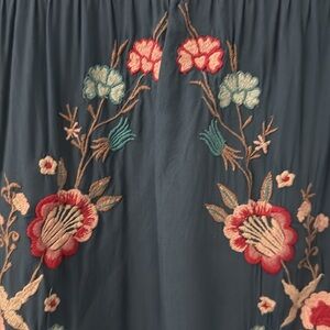 Caite Size 1X Ocean Blue Embroidered Tunic Top